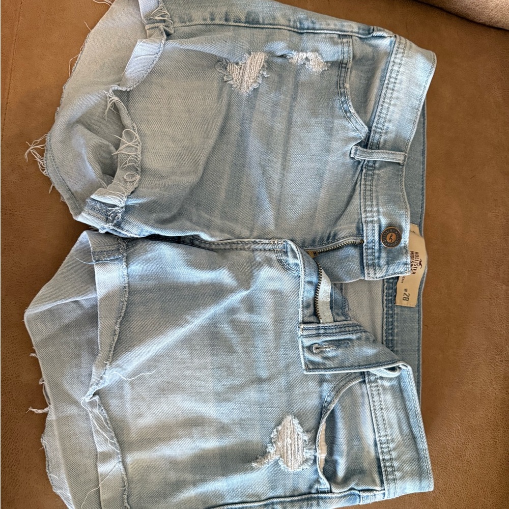 Hollister Light Blue Distressed Jean Shorts